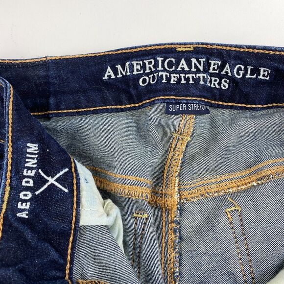 American Eagle Outfitters Womens Super Stretch Skinny Jeans Size 2 Regular Blue - Picture 7 of 9